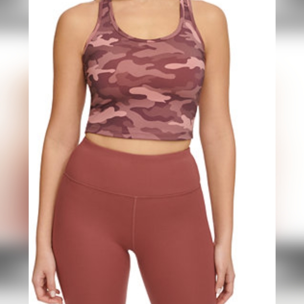 Calvin Klein Camo Scoop Neck Crop Top NWT